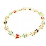 18kt GP Gemstone Butterfly Design Choker Length Ne