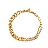 18kt GP Tennis & Link Bracelet  w/Beads