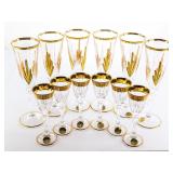 12 pc Set - Fine Crystal Stems - 6 - Flutes & 6 Sh