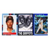 Group of 3 Baseball Cards - Griffeys & Roberto Alo