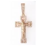18kt BGO Crucifix w/Gemstones