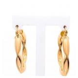 18kt BGO Wave Style Hoop Earrings