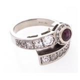 14kt White Gold Antique Cocktail ring.(.37ct) Beze