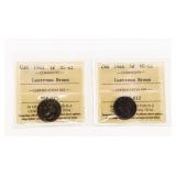 Lot 2 Canada 1944 & 1945 One cent Lustrous Brown M