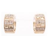18kt BGO Wide Hoop Style Earrings Gemstone