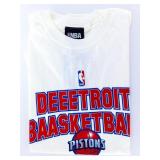 NBA Vintage White T - Shirt - PISTONS -Detroit Bas