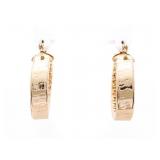 18kt Oro Laminado Hoop Earrings w/ Gold Leafing De