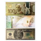 Group of 3 24kt Gold Foil & 24kt Pure Gold Notes &