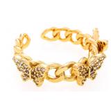 18kt BGO Cuba Link w/Butterflys Ring