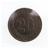 1890G Germany 20Pf KM#13 VF30 ICCS