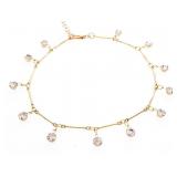 18kt GP Fancy Bracelet w/ Drop CZ