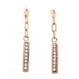 18kt BGO Drop Paper Clip & Gemetone Bar Earrings