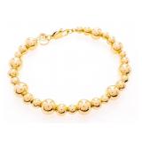 18kt Gold Overlay Bead Bracelet  7.5"
