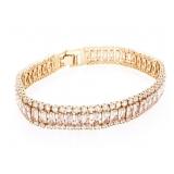 18kt Oro Laminado Baguette Tennis Bracelet