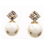 18kt BGO Gemstone & Pearl Stud Earrings