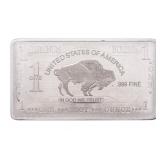 USA Aluminum Bullion  Bar 1 Troy Ounce