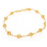 18kt Gold Overlay Open Bead Design Bracelet