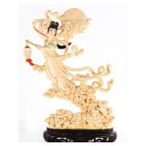 Graceful Figure Decorative Sculpture with Lantern