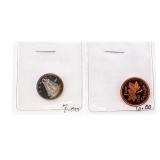 Lot 2 - Canada 2001 PL One Cent & Ten Cent Coins