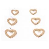 18kt BGO Set of 3 Heart Stud Earrings Graduating i