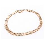 18kt Oro Laminado Flat Curb Link Bracelet 8"
