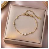 18kt GP Bracelet w/ Crystal Bow