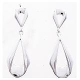 925 Sterling Silver Drop Triangle Shape Earrings S