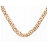 18kt BGO Flat Rolo Link Necklace w/ ID Bar Pendant