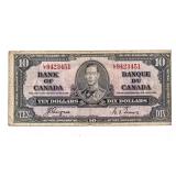 Bank of Canada 1937 Ten Dollars C/T