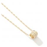 18kt GP Necklace w/ Roll Pendant CZ
