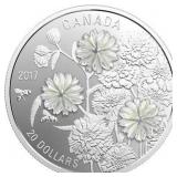 2017 $20 PEARL FLOWERS - PURE SILVER COIN