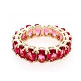 18kt G.P. Oval Cut Gemstone Eternity Band - Size A