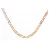 18kt BGO Flat Tri Colour GUCCI Link Necklace 18"