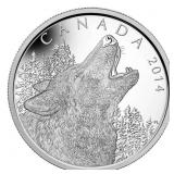 2014 $125 Howling Wolf - Pure Silver Coin