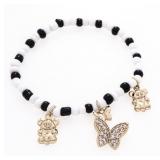 18kt BGO Flex Bead Bracelet w/ 3 Charms