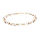 18kt BGO Baguette Gemstone Tennis Style Bracelet (