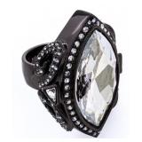 Designer Ring - Bezel Set Marquis Cut Flawless Swa