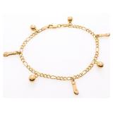 18kt Gold Overlay Charm Style Bracelet 7.5"