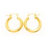 18kt Gold Overlay Hoop Earrings 3mm