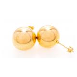 18kt Gold Overlay Large Gold Ball Studs