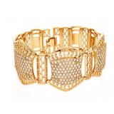 18kt Dubai G.P. Fancy Pave Set Wide Bracelet