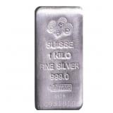 1 Kilo PAMP Suisse Silver Cast Bar .999 Fine