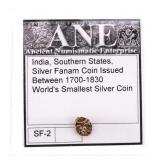 India, Southern States, Silver Fanam Coin Issued B