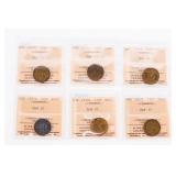 Group of 6 Germany 10 PF Coins -ICCS