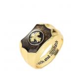 18kt GP Ring Inscribed Inside the Band "Faith & S