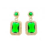 18kt GP Drop Emerald Green Swarobski Elements Earr