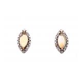 Sterling Silver Ethiopian Opal & White Topaz Earri