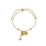 18kt GP Cobra Link Bracelet w/ Charm