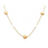 18kt GP Pearl & Puff Hearts Necklace