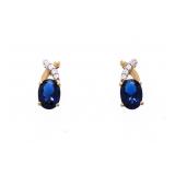Sterling Silver GF Genuine Oval Cut Blue Saphire &